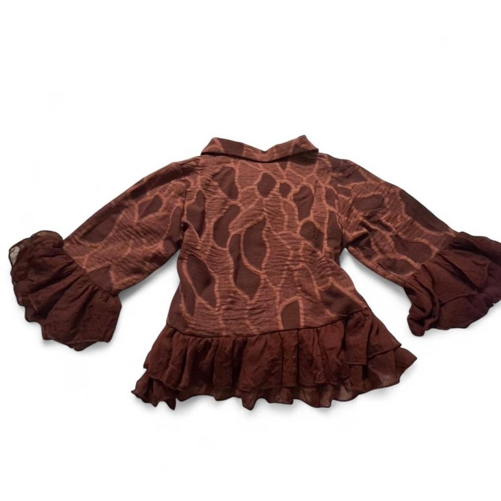 Brown Ruffled Blouse - Picture 4 of 4